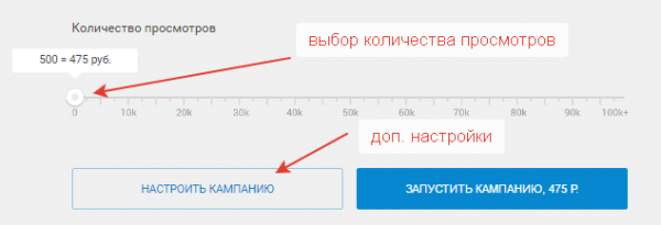 Выбор количества просмотров