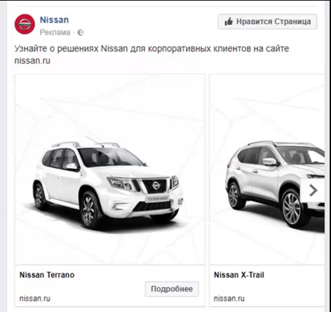 Эффективная реклама Карусельный формат Фейсбук