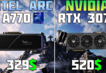 Геймер сравнил видеокарты Intel ARC A770 и GeForce RTX 3070 в 10 ААА-играх