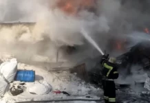 В Норильске произошел пожар в складских помещениях