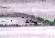 Опубликовано видео удара Ка-52 по колонне иностранной бронетехники ВСУ