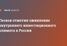 Песков отметил оживление внутреннего инвестиционного климата в России