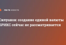 Силуанов: создание единой валюты БРИКС сейчас не рассматривается