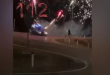 Барнаулец устроил дрифт с фейерверками и попал на видео