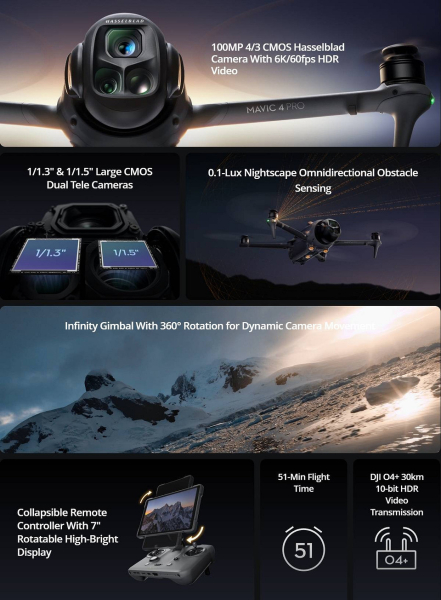 Круче дрона мы не видели: представлен DJI Mavic 4 Pro с камерой на 100 Мп | ichip.ru