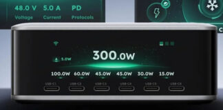Зарядит весь дом: Ugreen выпустила адаптер на 300 Вт с восемью портами и большим экраном | ichip.ru